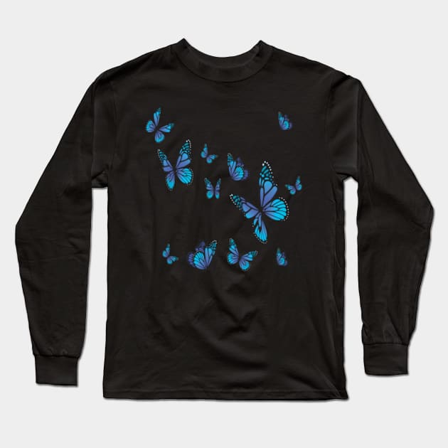 butterfly design Long Sleeve T-Shirt by Vine Time T shirts